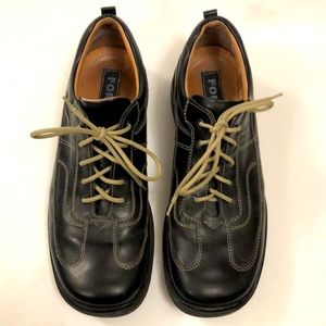 Forge 43 Men’s 10 Shoes Black Leather Upper & Lining Tan Stitch Lace Excellent